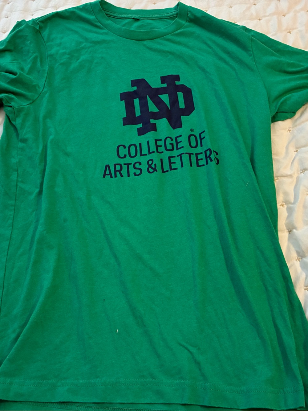 Notre Dame Green 'College of Arts & Letters' adult unisex T‑Shirt